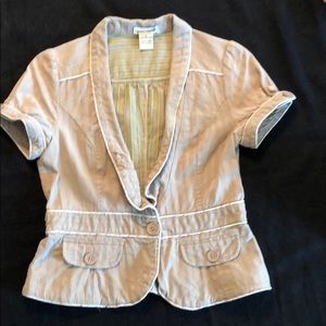 Tan short sleeved blazer size M